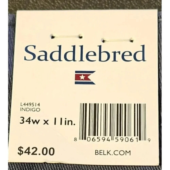 Saddlebred Mens Size 34 Flat Front Cargo Shorts Sz 34in x 11in Color Indigo NEW - Picture 3 of 5